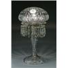 Image 1 : CUT GLASS FLORAL LAMP