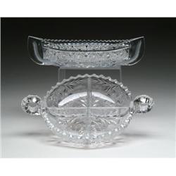 TWO CUT GLASS DISHES