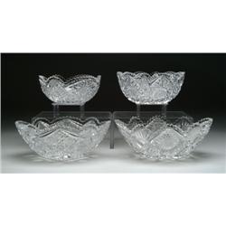 FOUR CUT GLASS BOWLS