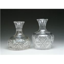 TWO CUT GLASS WATER CARAFES