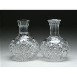 TWO CUT GLASS WATER CARAFES