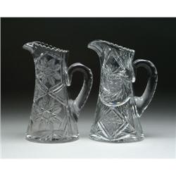 TWO CUT GLASS PITCHERS