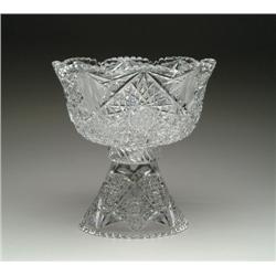 TWO PIECE CUT GLASS PUNCHBOWL