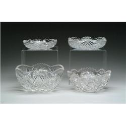 FOUR CUT GLASS BOWLS