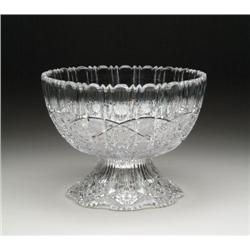 TWO PIECE CUT GLASS PUNCHBOWL