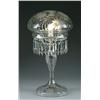 Image 1 : CUT GLASS FLORAL LAMP