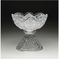TWO PIECE CUT GLASS PUNCHBOWL