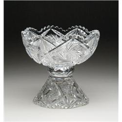 TWO PIECE CUT GLASS PUNCHBOWL