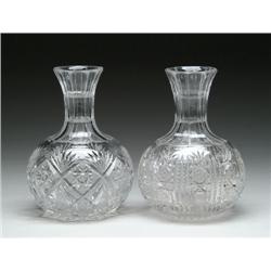 TWO CUT GLASS CARAFES