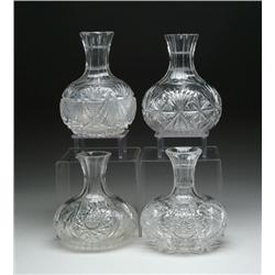 FOUR CUT GLASS WATER CARAFES