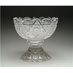 TWO PIECE CUT GLASS PUNCHBOWL