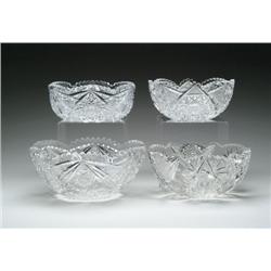 FOUR CUT GLASS BOWLS