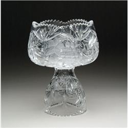 TWO PIECE CUT GLASS PUNCHBOWL