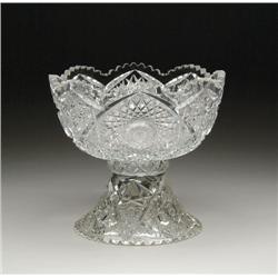 TWO PIECE CUT GLASS PUNCHBOWL