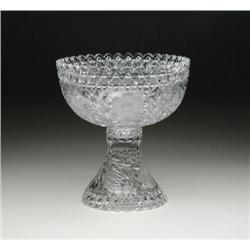 TWO PIECE CUT GLASS PUNCHBOWL