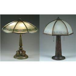 TWO BRADLEY and HUBBARD ART DECO LAMPS