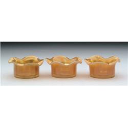 THREE ART GLASS SALTS