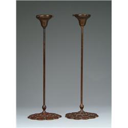 PAIR OF BRONZE CANDLESTICKS