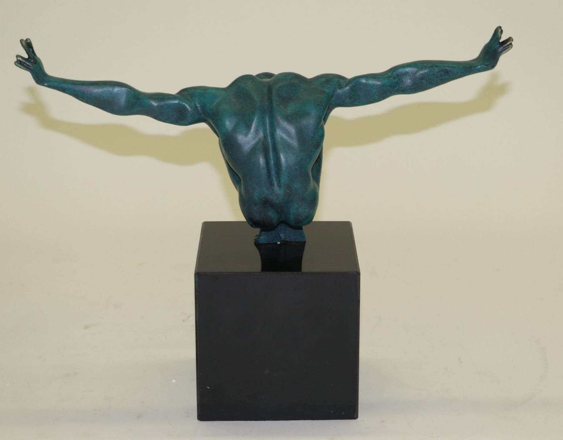 Olympic Man Arms Outstretched Athlete Swimmer Male Muscular Bronze
