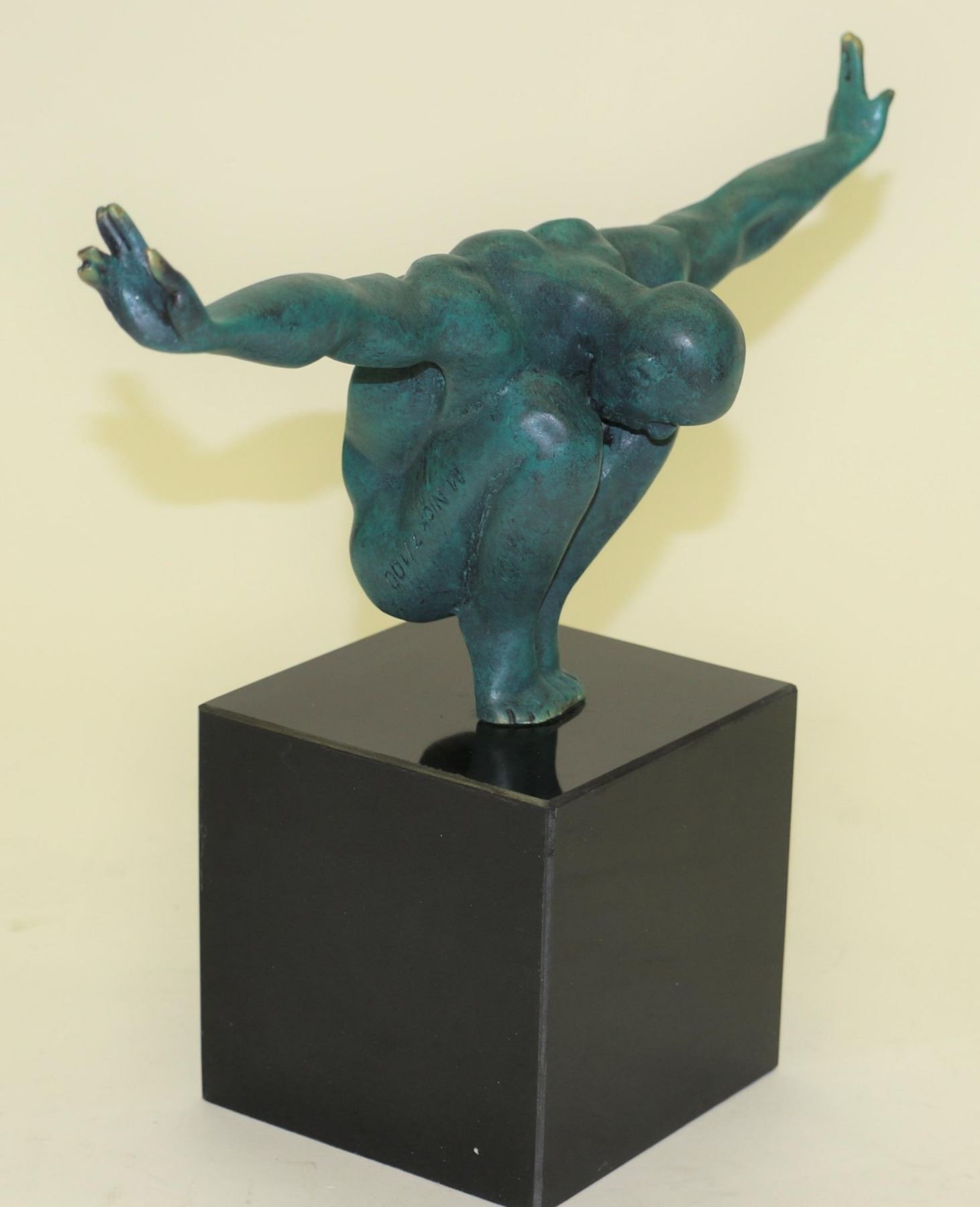 Olympic Man Arms Outstretched Athlete Swimmer Male Muscular Bronze