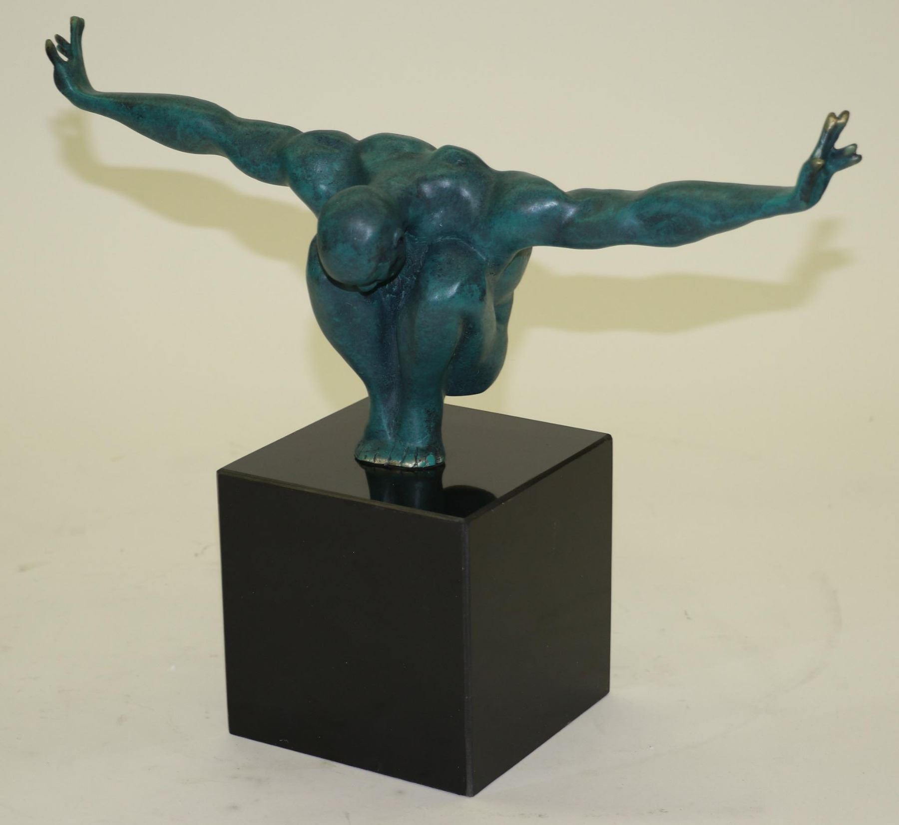 Olympic Man Arms Outstretched Athlete Swimmer Male Muscular Bronze