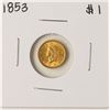 Image 1 : 1853 $1 Liberty Head Gold Dollar Coin
