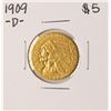 Image 1 : 1909-D $5 Indian Head Half Eagle Gold Coin