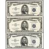 Image 1 : Lot of (3) 1953A $5 Silver Certificate Notes