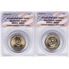 Image 1 : Lot of (2) 2008 Presidential Oath Dollar Coins ANACS MS65