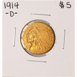 1914-D $5 Indian Head Half Eagle Gold Coin