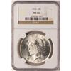 Image 1 : 1923 $1 Peace Silver Dollar Coin NGC MS66