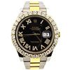Image 1 : Rolex Men's Datejust II 18KT Yellow Gold & Steel 41mm Black Roman Diamond Dial W