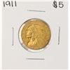 Image 1 : 1911 $5 Indian Head Half Eagle Gold Coin