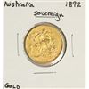 Image 1 : 1892 Australia Sovereign Victoria Gold Coin