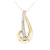 Image 2 : 14KT Yellow and White Gold 0.40 ctw Diamond Freeform Pendant with Chain