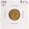 Image 1 : 1914-D $2 1/2 Indian Head Quarter Eagle Gold Coin