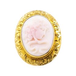 14KT Yellow Gold Cameo Pin