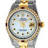 Image 2 : Rolex Mens Two Tone 14K MOP String Diamond & Ruby Datejust Wristwatch