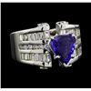 Image 2 : 14KT White Gold 2.40 ctw Tanzanite and Diamond Ring