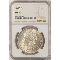 1880 $1 Morgan Silver Dollar Coin NGC MS63