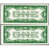 Image 2 : Lot of (2) Consecutive 1928A $1 Funnyback Silver Certificate Notes