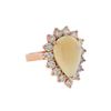 Image 2 : 14KT Rose Gold 3.31 ctw Pear Shape Opal and Diamond Ring