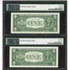 Image 2 : Lot of (2) Consecutive 1957A $1 Silver Certificate Notes PMG Superb Gem Unc. 68E