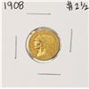 Image 1 : 1908 $2 1/2 Indian Head Quarter Eagle Gold Coin