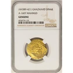 AH389-421 Ghaznavid Dinar A-1607 Mahmud Gold Coin NGC Genuine