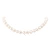 Image 1 : Pearl Necklace with 14KT Yellow Gold Corrugated Ball Clasp