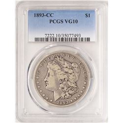 1893-CC $1 Morgan Silver Dollar Coin PCGS VG10