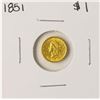 Image 1 : 1851 $1 Liberty Head Gold Dollar Coin