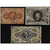 Image 1 : Lot of (3) Miscellaneous Fractional Currency Notes