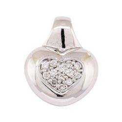 14KT White Gold 0.30 ctw Diamond Heart Motif Pendant